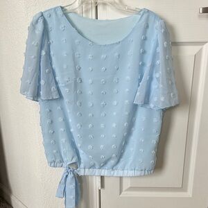 SHEIN Light Blue Textured Blouse